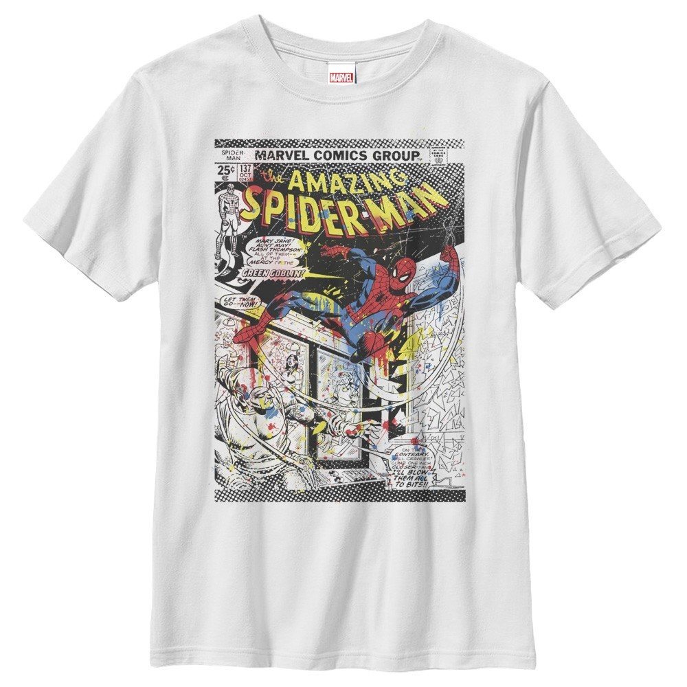 Amazing Spider-Man Paint Splatter Print Boy’s Shirt