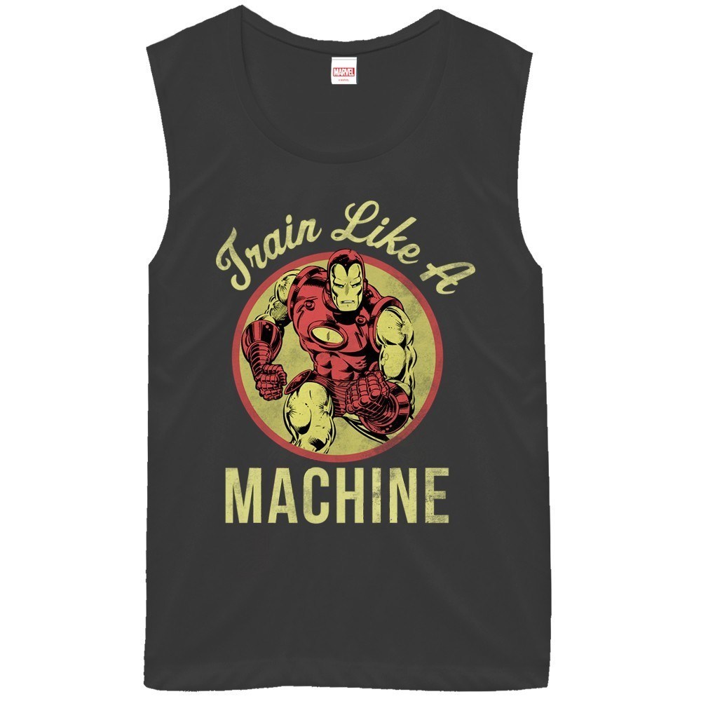 Iron Man Train Like a Machine Junior’s Tank Top